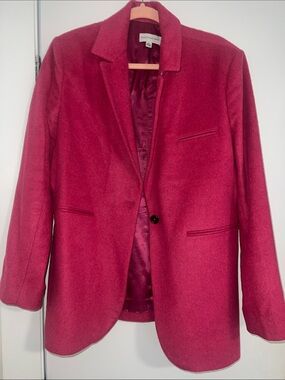 Something Navy Magenta Wool-Blend Blazer